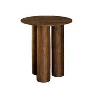 Table basse ronde en bois moderne, design minimaliste, bois massif, fabrication artisanale, meubles de salon, accent pour salon ou coin lecture - Product Image 1