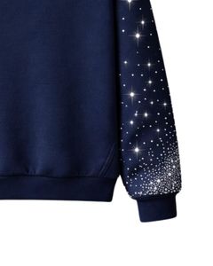 Gothic Hooded Winter <b>Pullover</b> <b>Men</b> Regular Fit 100% Cotton Knitted Rhinestone Design Eco-Friendly Breathable Quick Dry - Product Image 3