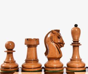 Luxury 4.25 King 1950 Dubrovnik Bobby Fischer <b>Chess</b> <b>Set</b> Weighted Ebony And Distressed Antique <b>Wood</b> Pieces At Best Price - Product Image 3