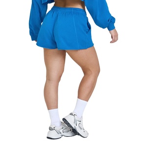 Shorts d'été personnalisés en gros pour femmes, shorts en coton légers, décontractés, confortables, de couleur unie, jambes larges, taille élastique, 2026 - Product Image 2