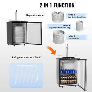 Dispenser Birra Singola a Rubinetto da 20L con Kegerator e Serbatoio CO2 (Senza Gas) e Vassoio Raccogligocce per Feste - Product Image 2
