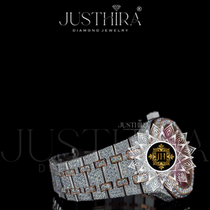 Hot Sale Stainless Steel Antique Luxury Two Tone Watch for Mens with Moissanite Diamond Fashion Shiny Stone Competitive Price - Product Image 3