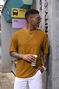 เสื้อยืดโอเวอร์ไซส์ผ้าฝ้ายแท้ 100% น้ำหนัก 220 กรัม พิมพ์ลายตามสั่งที่ไหล่ สไตล์ฮิปฮอป ไซส์พลัส ผ้าฝ้ายแท้ 100% ทรงบ็อกซี่ สำหรับผู้ชาย - Product Image 3