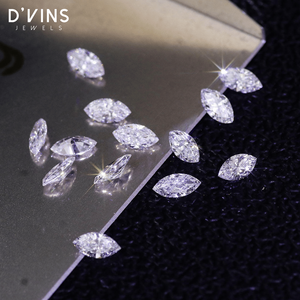 เพชรทรงมาร์คีส์ D'VINS JEWELS เพาะเลี้ยงในห้องปฏิบัติการ ขนาด 5x3 มม. สีขาวสว่างแฟนซี ระดับสี D สำหรับทำเครื่องประดับ - Product Image 3