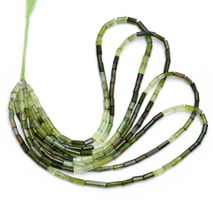 Tourmaline AAA+ 6mm-10mm, tube facetté, briolette, tourmaline naturelle multicolore, pierre précieuse cylindrique, perles fantaisie pour bijoux - Product Image 3