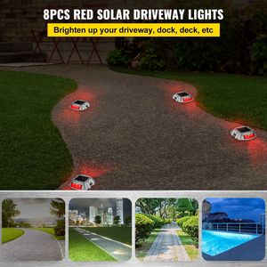 8 Pack Solar Deck <b>Lights</b> Waterproof <b>Wireless</b> Dock LED Driveway <b>Lights</b> with <b>Switch</b> Button Convenient Home Lighting - Product Image 2