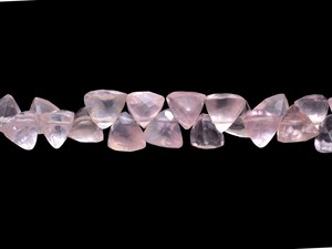 AAA+ Quartz 6mm Faceted Triangle Briolette Beads Natural <b>Pink</b> Rose Quartz Semiprecious Gemstone Fancy Trillion Beads For Jewelry - Product Image 2