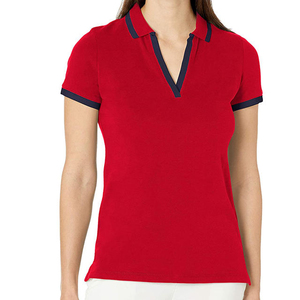 Polo à manches courtes pour femme, couleur unie, décontracté, en piqué tricoté, 100% coton, coupe classique, production Harry Johnson - Product Image 5