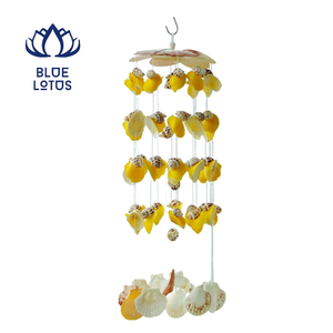 NUEVO Campanario de Viento de Conchas Marinas Naturales, Decoración Colgante Hecha a Mano, Estilo Náutico Costero, Exportación - Product Image 1