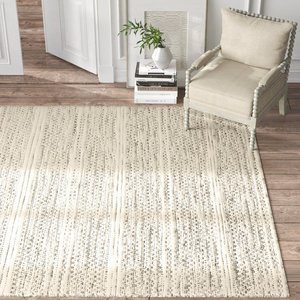 Gorgeous Hot Selling Distressed Linear Cream Area Rug - Modern Ivory Speckled Abstract Carpet Absorbent and Washable for Home - Product Image 4