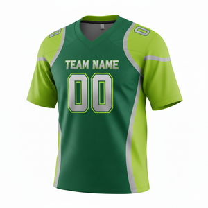 Maillot d'entraînement de football américain personnalisé pour adultes, manches courtes, maille respirante, antibactérien, séchage rapide, option grande taille, devant - Product Image 5