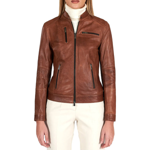 Chaqueta de Cuero para Mujer, Talla Adulto, Diseño Moderno, Chaqueta de Cuero Casual con Cierre para Invierno - Product Image 1