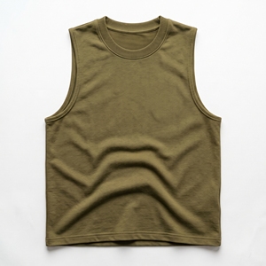 เสื้อกล้ามถักคอวีสีพื้นสำหรับผู้ชาย สัมผัสนุ่มสบาย สไตล์ลำลอง สีน้ำตาล รับผลิตแบบ ODM/OEM - Product Image 5