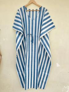 Vestido Kaftán Informal de Verano con Estampado Floral Tropical, sin Mangas, de Algodón, para Mujer, Ropa de Playa, Estilo Asia Pacífico - Product Image 3