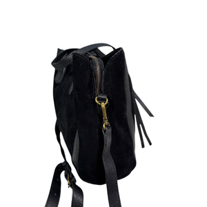 Sac à main pour femme en cuir suédé 100% authentique, doublure en toile, grande capacité, fermeture éclair, accessoires de haute qualité, noir, luxueux, usage quotidien - Product Image 6