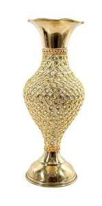 Jarrón Alto de Metal Dorado Moderno, Hecho a Mano en Latón, Decoración para Bodas y Fiestas, para Arreglos Florales Navideños - Product Image 3