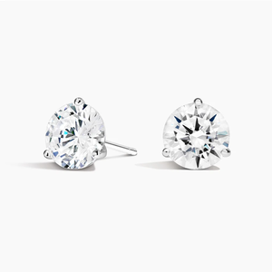 White Gold Diamond <b>Stud</b> <b>Earrings</b> Round Brilliant Cut lab grown D Color IGI Certified Women's Classic Engagement Jewelry - Product Image 3