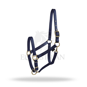 Nylon Horse Halter with Brass Hardware Adjustable Headcollar with <b>Snap</b> <b>Hook</b> - Product Image 4