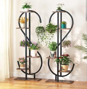 Support de plantes moderne en fer industriel pour intérieur et extérieur, finition émaillée, cadre métallique, présentoir pour pots de fleurs pour la maison - Product Image 3