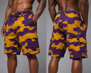 Shorts cargo pour hommes Omega pour fraternités et sororités, respirants, imperméables, écologiques, à séchage rapide, taille mi-haute élastique - Product Image 2