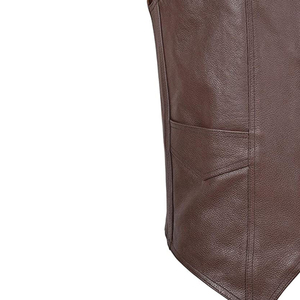 Chaleco de cuero genuino de alta resistencia para hombre, venta al por mayor, buen material, chaleco de cuero para motocicleta en venta - Product Image 4