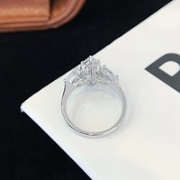 Bague en platine PT950 avec diamant de laboratoire de 2 carats en forme de marquise pour femme, bague de fiançailles, cadeau, bijoux en diamant de laboratoire tendance
