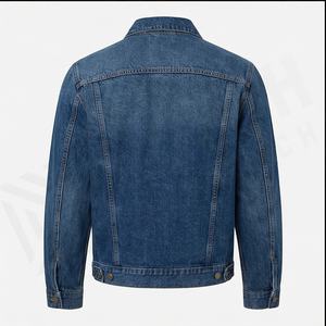 Veste en jean sans capuche pour homme, logo sur le devant, haute qualité, séchage rapide, respirante, vêtements d'hiver, fermeture à boutons, fabrication en usine - Product Image 3