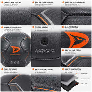 Ballon de football professionnel en cuir PU cousu à la machine, édition Championnat, 32 panneaux, taille 5, personnalisable pour entraînement et matchs - Product Image 5