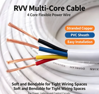 Câble électrique RV/RVV haute flexibilité, sur mesure, avec marquage par couleur, en cuivre toronné, fabrication OEM
