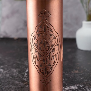 Handmade Leak-Proof Copper Water <b>Bottle</b> Pure Copper Vessel for Travel Modern Style Red Velvet Gift Box Joint-Free - Product Image 2