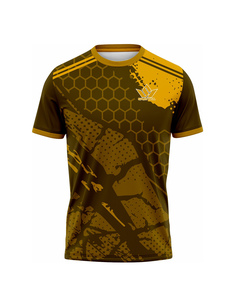 Camiseta de Fútbol Geométrica Negra y Roja para Hombre, Manga Corta, Absorbe la Humedad, Ajuste Atlético, Ropa Deportiva para Equipos - Product Image 4