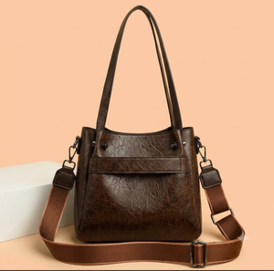 Bolso Tote de Cuero Genuino ZOLO LEATHERS con Logotipo Personalizado, para Mujer, con Asa Superior y Correa Cruzada, Cierre de Cremallera Antirrobo, Estilo Clásico y Moderno - Product Image 4