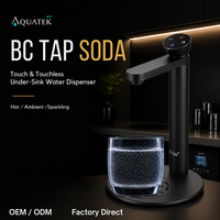 Distributeur d'eau gazeuse sous évier AQUATEK BC TAP SODA avec eau potable chaude et froide et robinet à commande tactile
