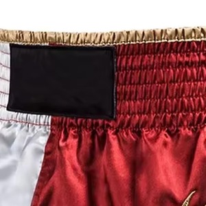 กางเกงมวยไทยผ้าไหมสีแดงขาว ชุดศิลปะการต่อสู้สำหรับผู้ชาย - Product Image 2