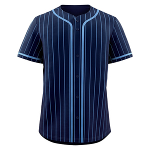 Custom <b>Red</b> White Striped Baseball Jersey Unisex Adult Short Sleeve Button Front Breathable Mesh Sport Apparel - Product Image 5