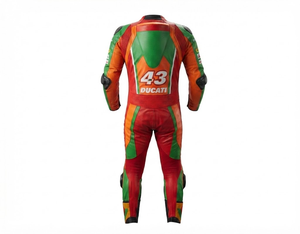 Combinaison de course sur circuit professionnelle pour homme Rucati / Traje sur mesure en cuir de vache/crocodile avec protection de niveau 2 - Product Image 2