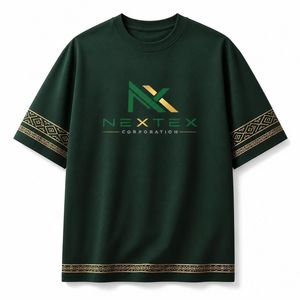 เสื้อยืดพิมพ์ลายขอบชนเผ่าแบบกำหนดเองสำหรับผู้ชาย ลายแบบดั้งเดิมเรียบง่าย เสื้อยืดโอเวอร์ไซส์ ชุดยูนิฟอร์มบริษัท - Product Image 2