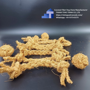 Jouet à mâcher pour chien en fibre de coco, durable, naturel, fait main, pour toutes les saisons, couleur unie, accessoire pour animaux de compagnie, fabriqué au Vietnam - Product Image 4