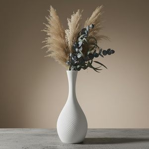 Premium Ribbed Flower Vase Eco Friendly Biodegradable <b>Planter</b> Minimalist Modern Home Decor Accent for Living Room Office - Product Image 3
