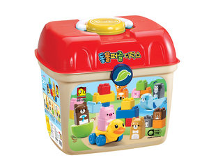 OXFORD BEBE Juego de Bloques de Construcción con Forma de Barco con Temática de Animales, Cubos de Aprendizaje, Caja de Juguetes para Bebés y Niños Pequeños de 3 Meses o Más, Plástico - Product Image 1