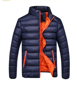 Chaqueta Acolchada Negra para Hombre, Cuello Alto, Cierre de Cremallera, Cortavientos, Abrigo Casual de Invierno, Corte Regular, Color Sólido, Relleno de Poliéster - Product Image 5