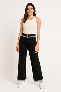 Jeans de Mujer de Cintura Alta, Estilo Recto, Elásticos, Ajustados, Lavado Vintage, Tejido Denim Sólido, Corte Slim, Casuales, Alta Calidad - Product Image 6