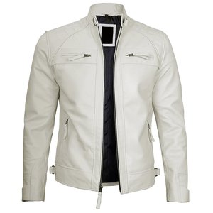 Chaqueta de moto de cuero PU de alta calidad para hombre, cuello alto, cremallera frontal, color sólido, ropa exterior informal de otoño, ajuste regular - Product Image 6