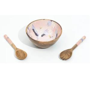 Tazón de madera de alta calidad con acabado esmaltado impreso, para palomitas, fideos y más, ideal para catering y uso doméstico. - Product Image 1