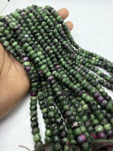 Perles Rondelles en Zoisite Rubis Naturel 8mm, Fil de 16 Pouces, Vert Rose, pour Fabrication de Bijoux, Fournisseur en Gros - Product Image 4