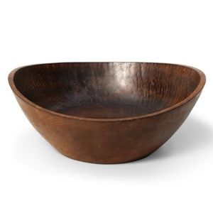 Tazón Rústico de Madera de Mango con Acabado Desgastado |   Centro de Mesa Decorativo de Madera Tallado a Mano al 100% |   Tazón de Madera Sostenible para Servir en la Cocina - Product Image 3