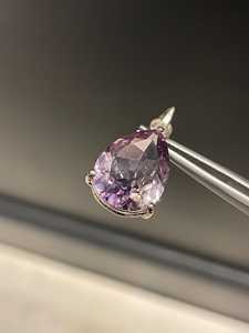 Pendentif en améthyste, pendentif en argent sterling, pierre de naissance de février, bijoux pour femmes, pendentif en forme de larme, cadeau pour elle, élégant et tendance - Product Image 2