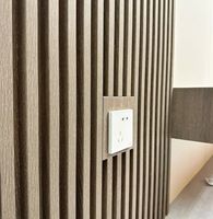Matériaux de décoration intérieure modernes, panneaux muraux WPC durables à design rainuré