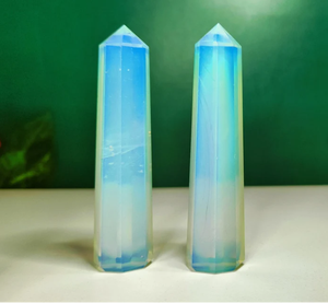 Tours et obélisques en cristal de quartz et opalite, sculptés à la main, pierres de guérison, pierres précieuses naturelles de Feng Shui, vente en gros - Product Image 2