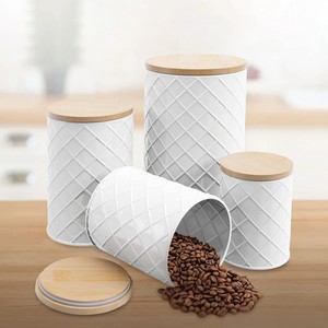 Conteneur de stockage alimentaire moderne en acier inoxydable, cylindre, motif éléphant, couvercle hermétique, utilisation en cuisine - Product Image 4